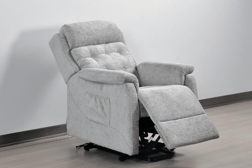 Bilbury Light Grey Fabric Rise & Recline Mobility Chair
