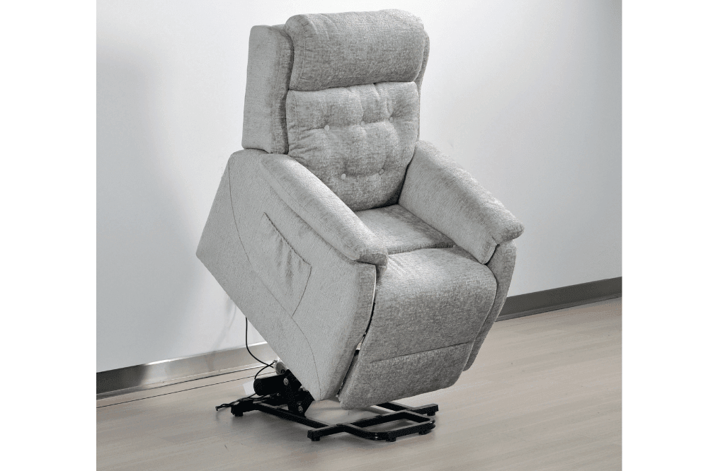 Bilbury Light Grey Fabric Rise & Recline Mobility Chair