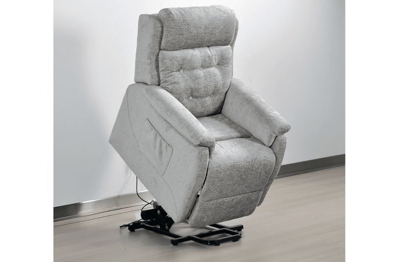 Bilbury Light Grey Fabric Rise & Recline Mobility Chair - Furniture Instore