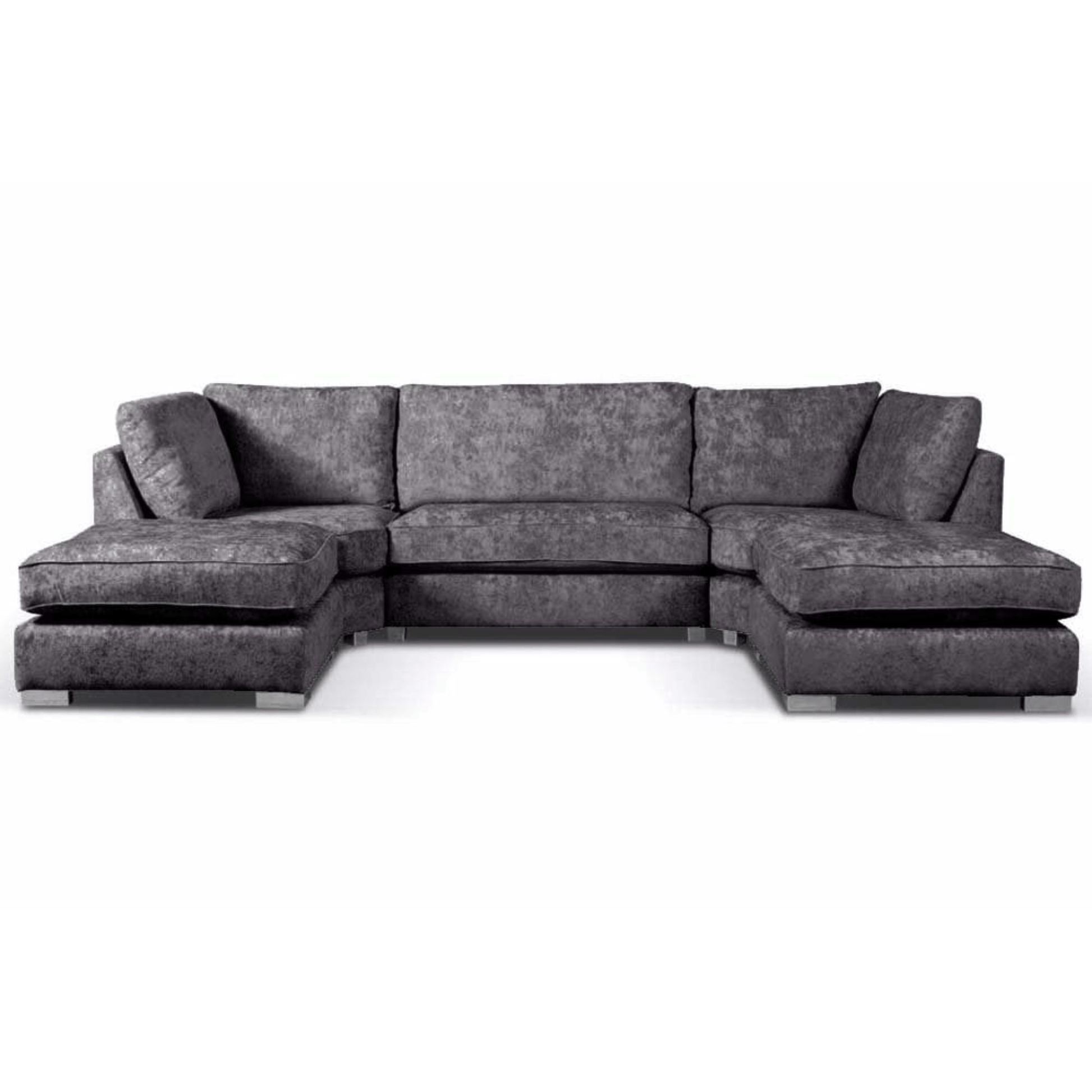 Gray sectional sofa on a white background