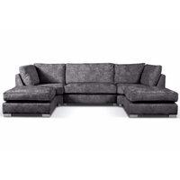 Gray sectional sofa on a white background