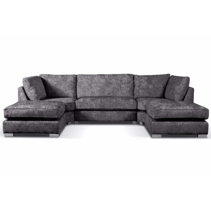 Gray sectional sofa on a white background