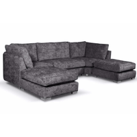 Bishop Coal Alaska Fabric U Shape High Back Corner Sofa