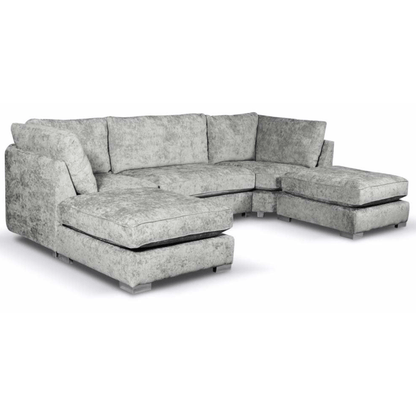 Gray sectional sofa on a white background