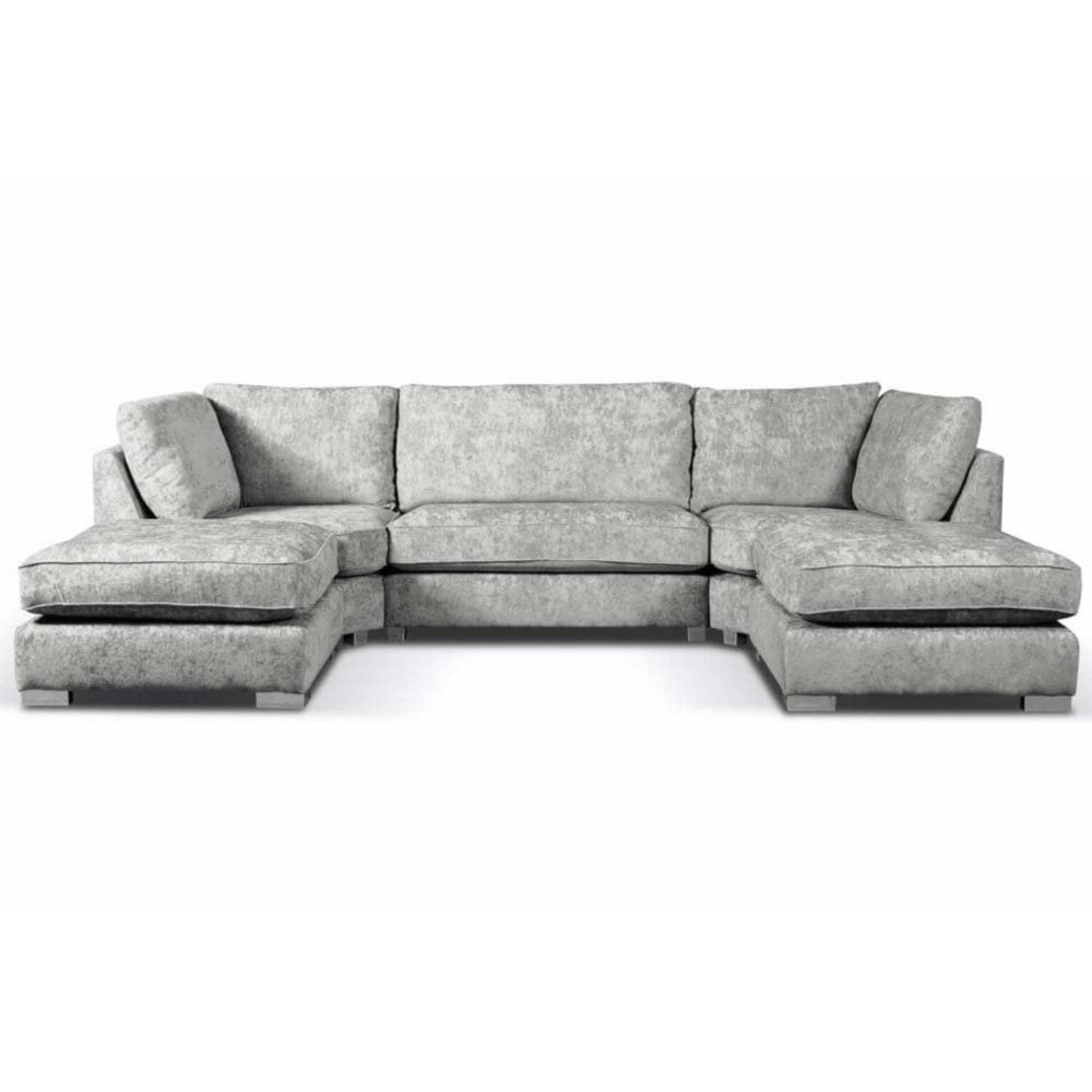 Gray sectional sofa on a white background