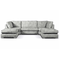 Gray sectional sofa on a white background