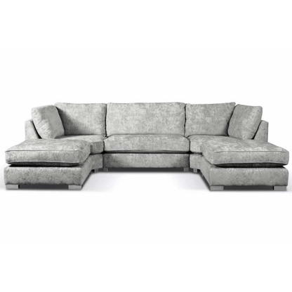 Gray sectional sofa on a white background