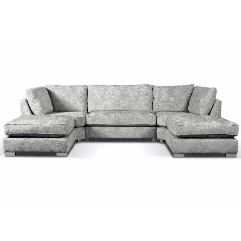 Gray sectional sofa on a white background