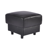 Rivello Genuine Leather Black Footstool