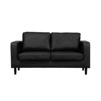Box Black Leather 2 Seater Sofa - Furniture Instore