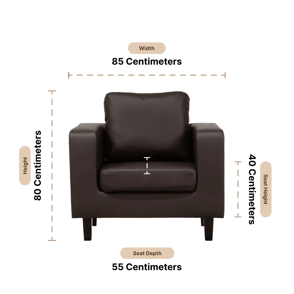 Box Brown Leather Armchair - view 3 - Furniture Instore