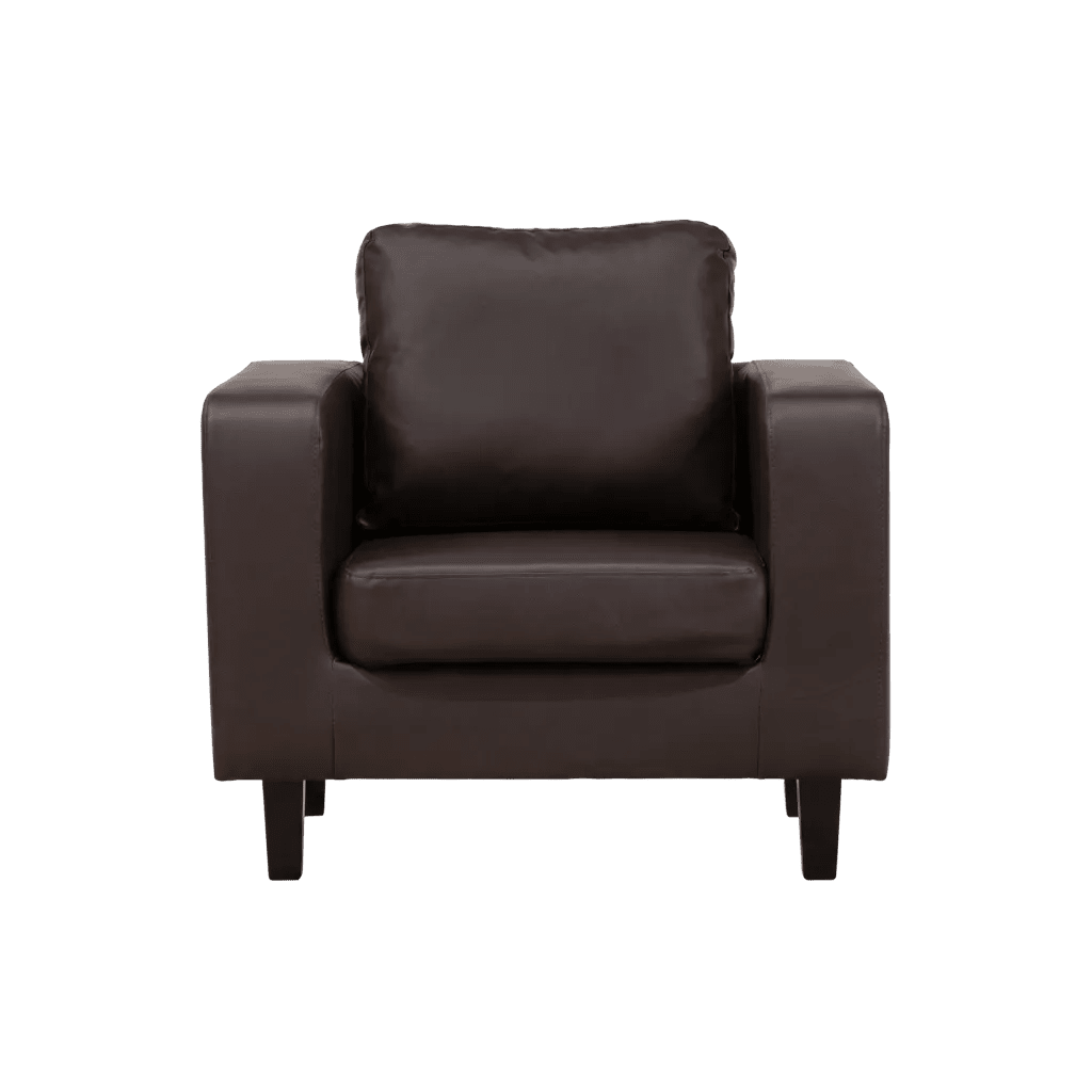 Box Brown Leather Armchair - Furniture Instore