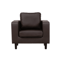 Box Brown Leather Armchair