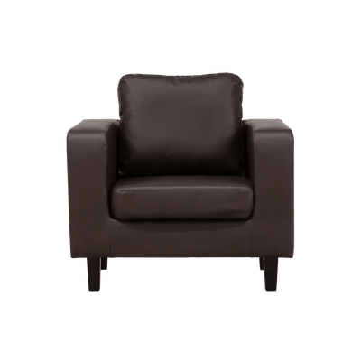 Box Brown Leather Armchair
