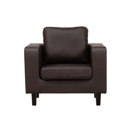 Box Brown Leather Armchair - Furniture Instore