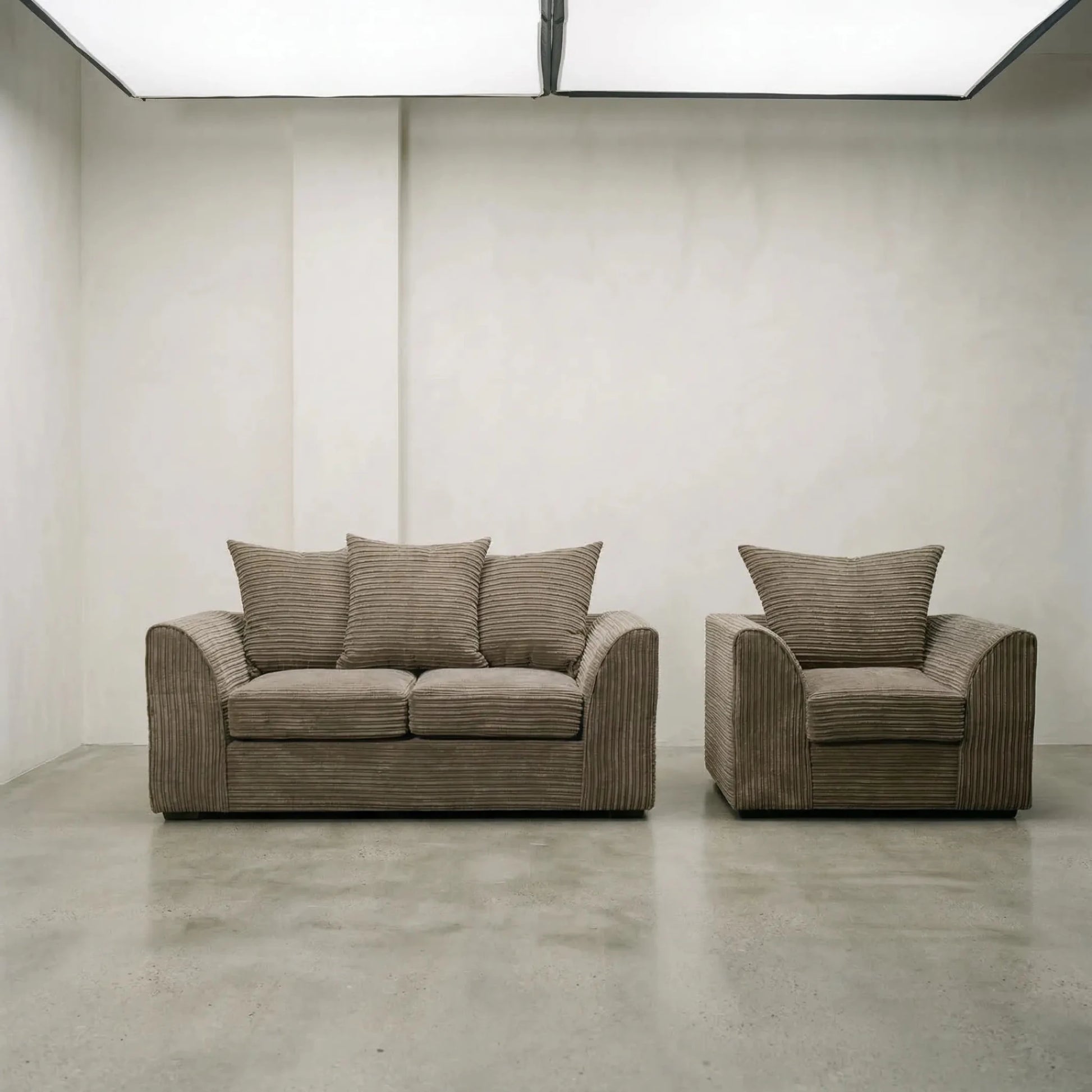 Byron Caramel Fabric 2 +1 Seater Sofa Set - Furniture Instore