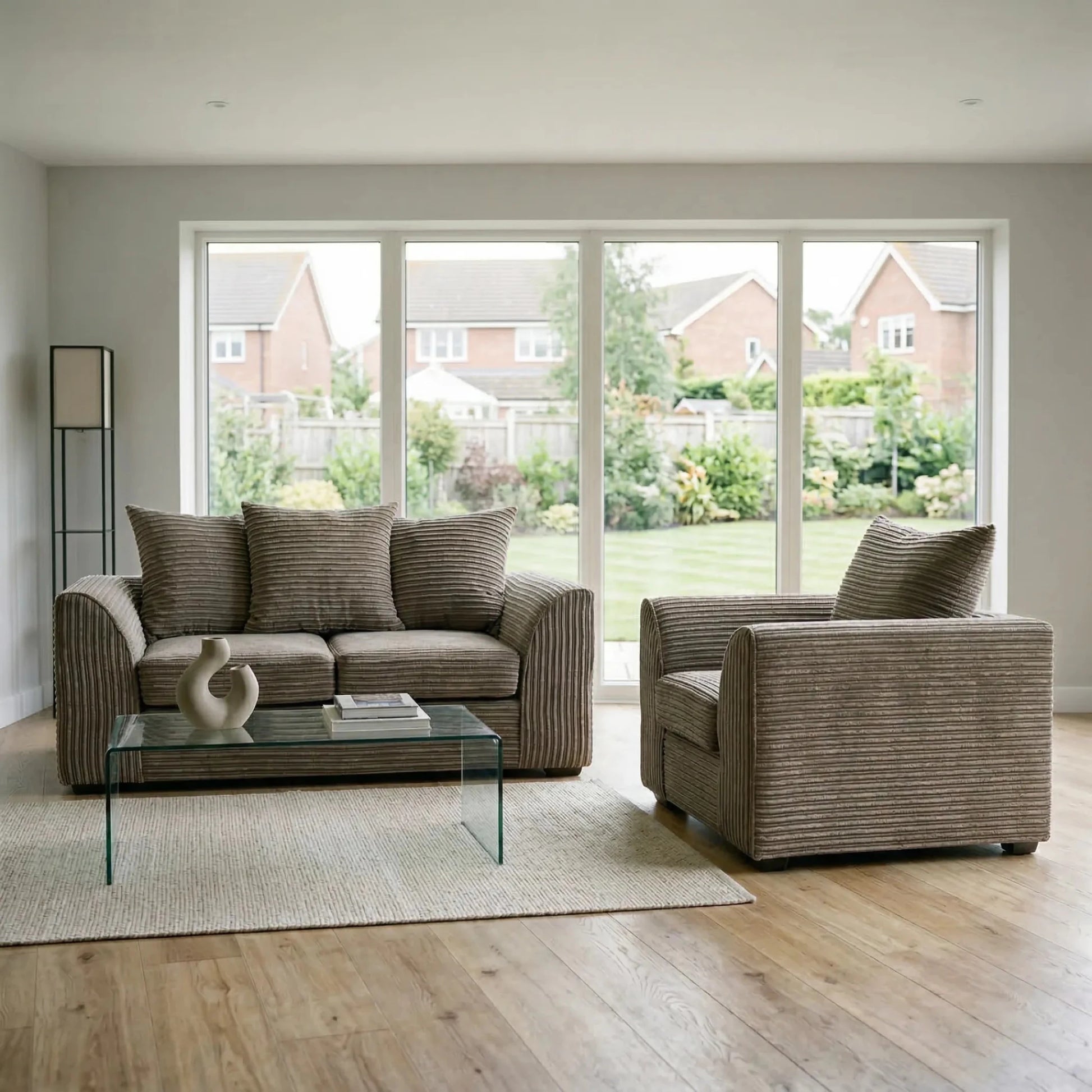 Byron Caramel Fabric 2 +1 Seater Sofa Set - Furniture Instore