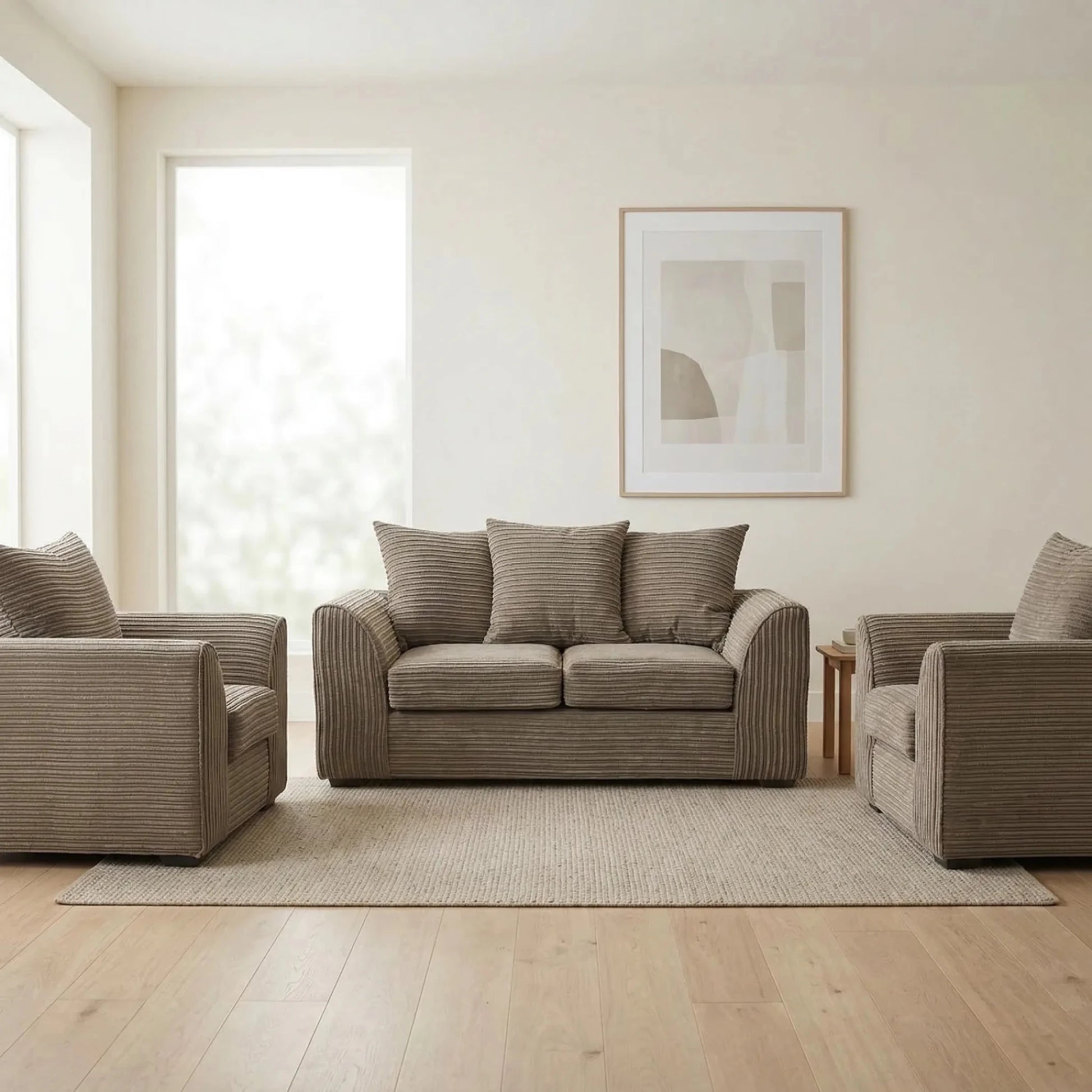 Byron Caramel Fabric 2+1+1 Seater Sofa Set - Furniture Instore