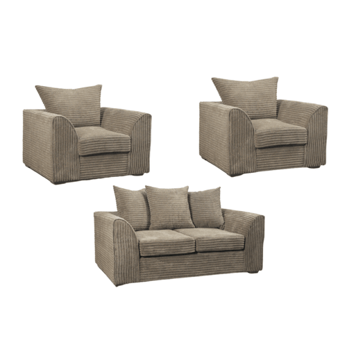 Byron Caramel Fabric 2+1+1 Seater Sofa Set