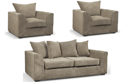 Byron Caramel Fabric  3+1+1 Seater Sofa Set