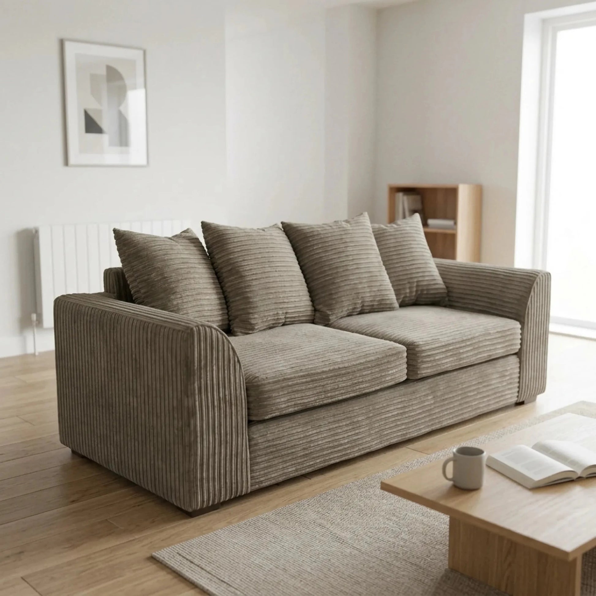 Byron Caramel Fabric 3 Seater Sofa - Furniture Instore