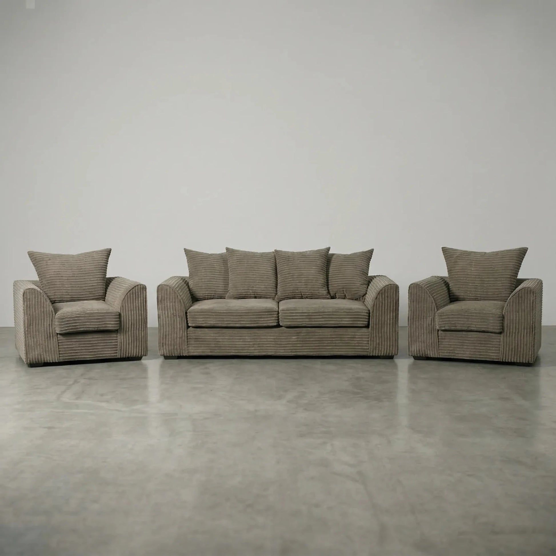 Byron Caramel Fabric 3+1+1 Seater Sofa Set - Furniture Instore