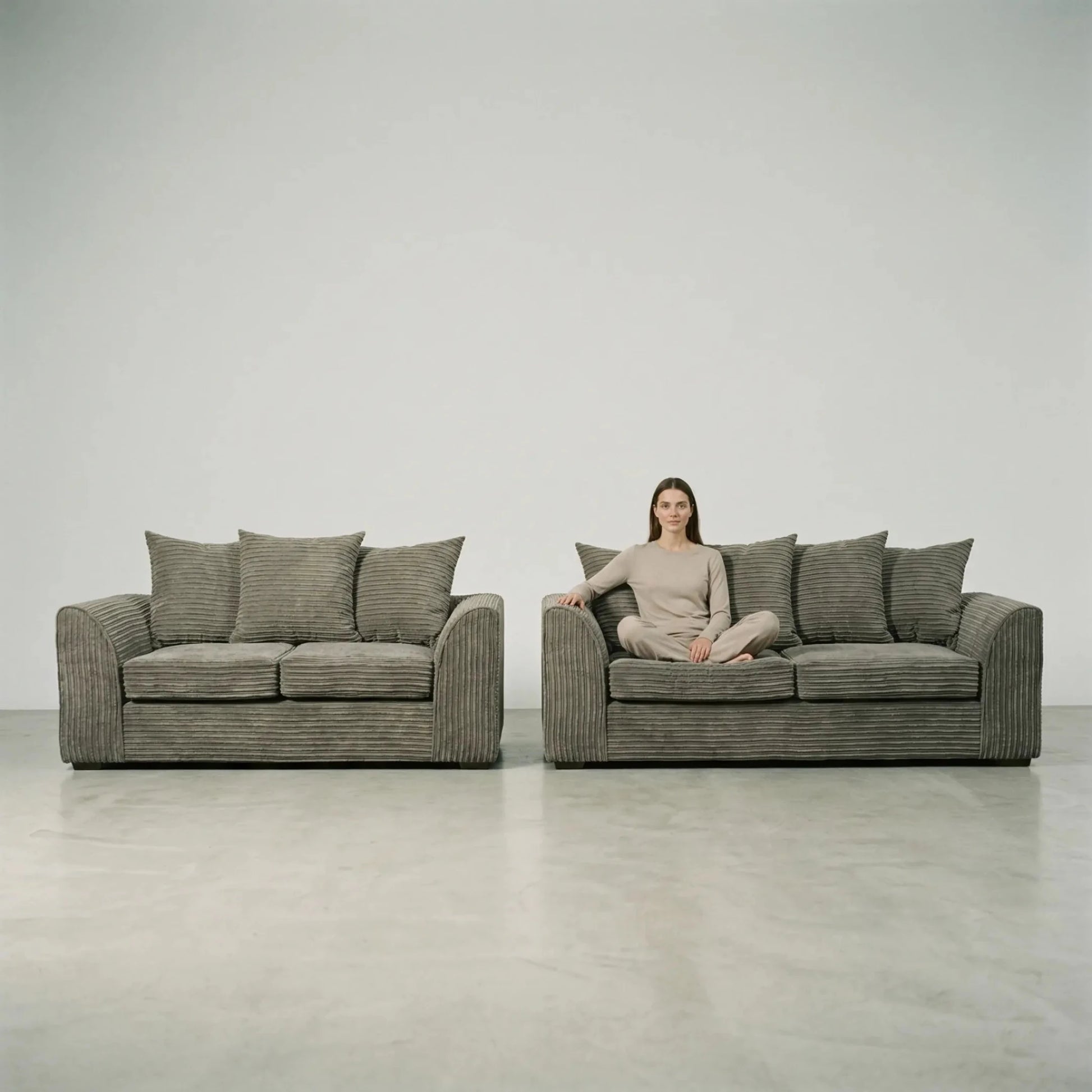 Byron Caramel Fabric 3+2 Seater Sofa Set - Furniture Instore