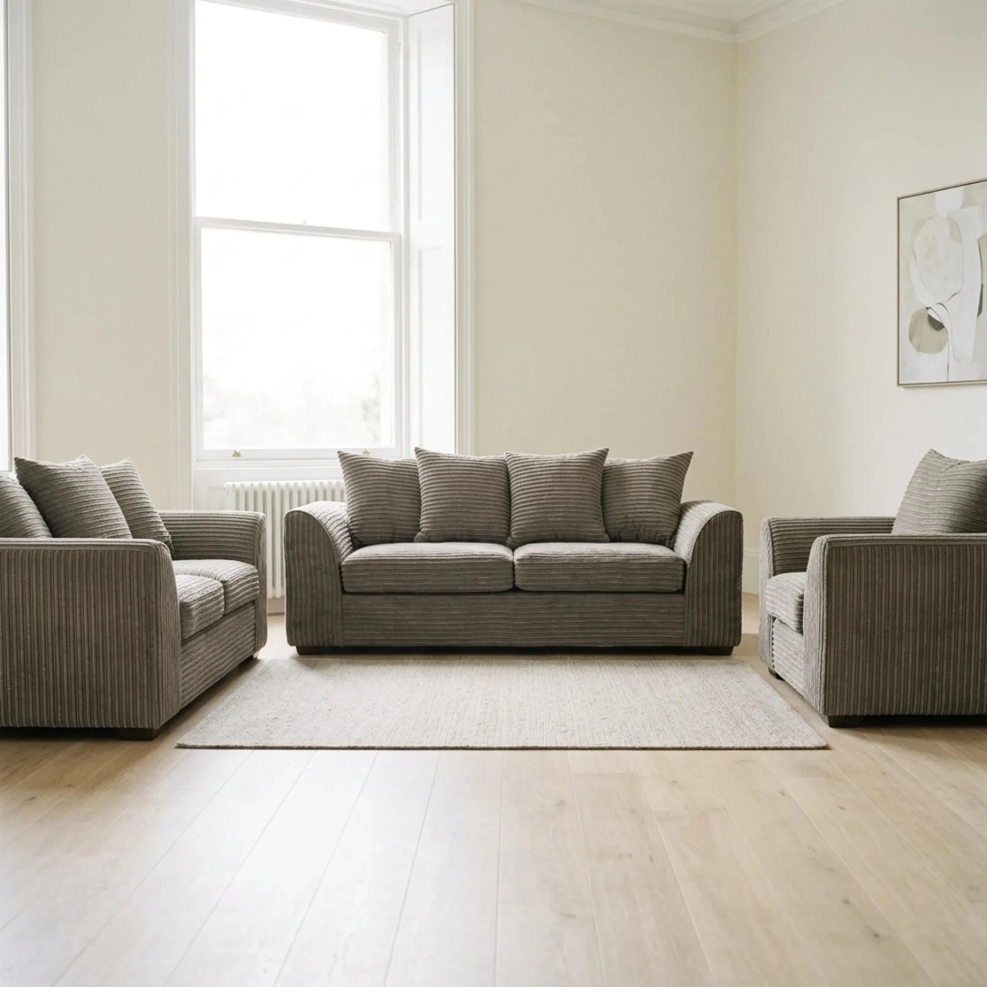 Byron Caramel Fabric 3+2+1 Seater Sofa Set - Furniture Instore