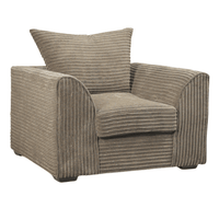 Byron Caramel Armchair, Front View on White Background, Modern Minimal Design