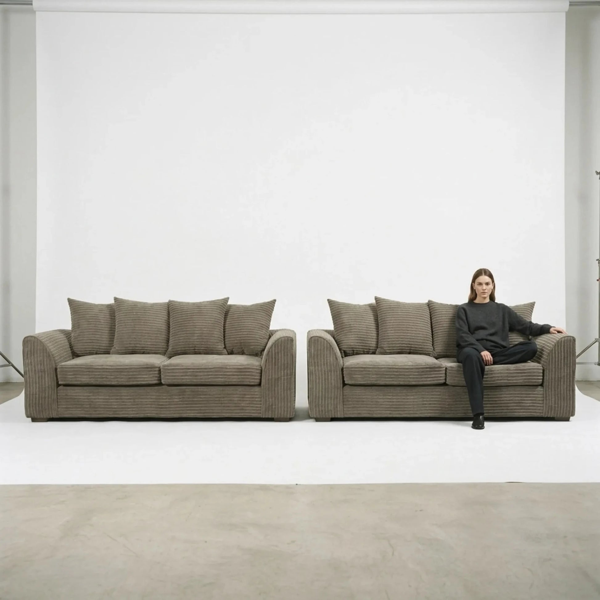 Byron Caramel Fabric 3+3 Seater Sofa Set - Furniture Instore