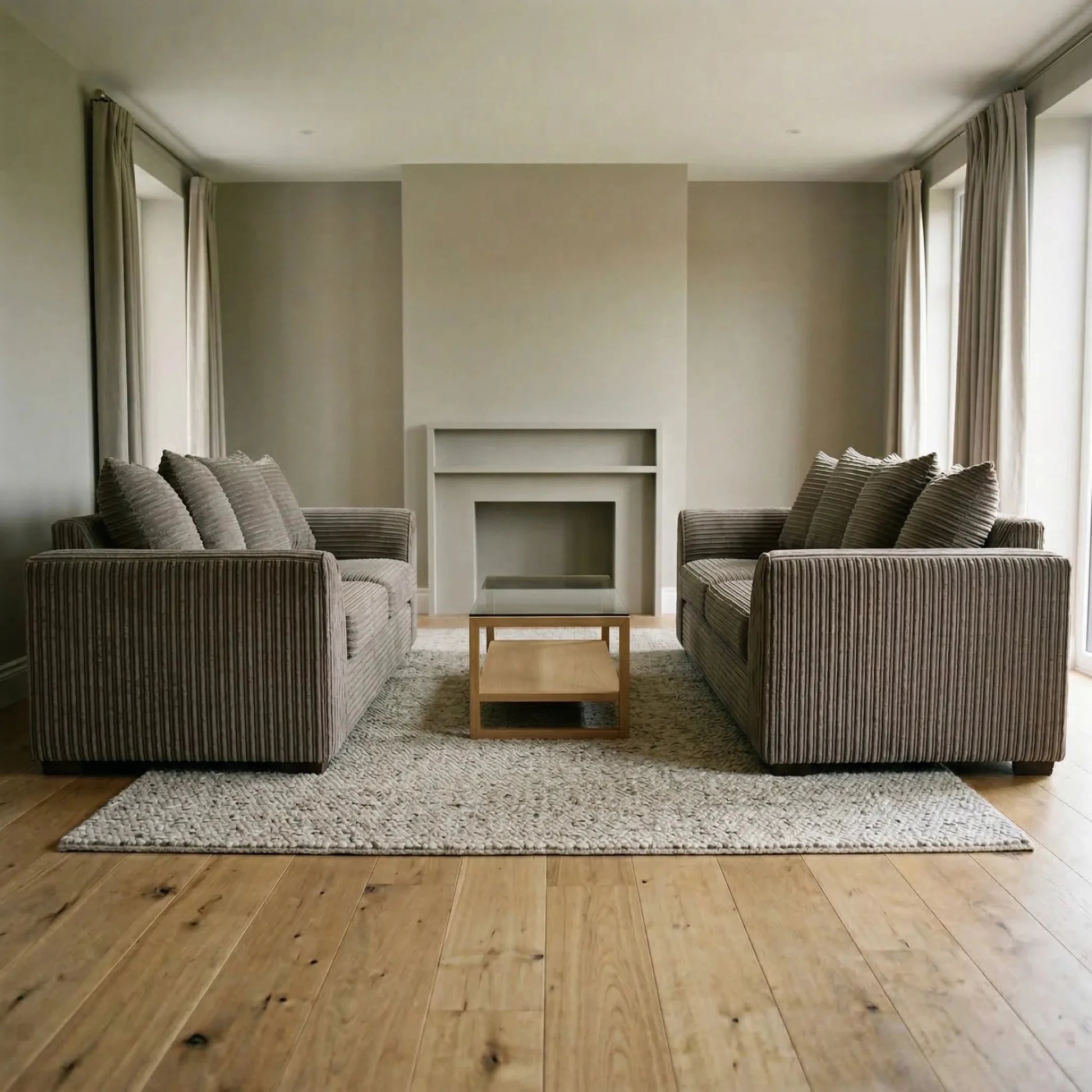 Byron Caramel Fabric 3+3 Seater Sofa Set - Furniture Instore