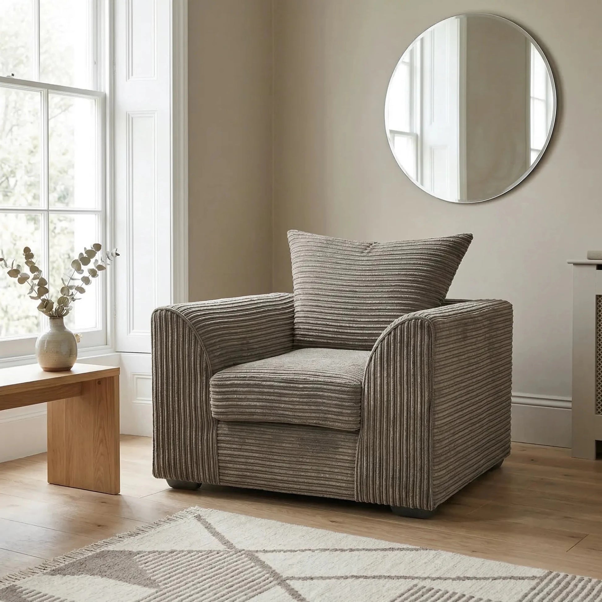 Byron Caramel Fabric Armchair. - Furniture Instore