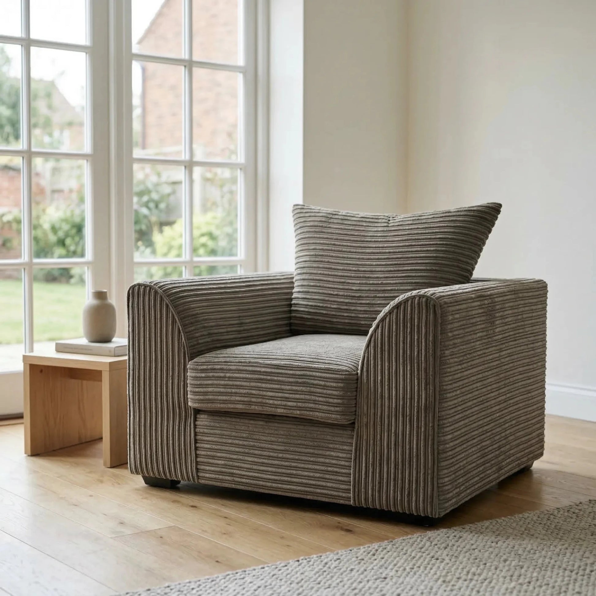 Byron Caramel Fabric Armchair. - Furniture Instore
