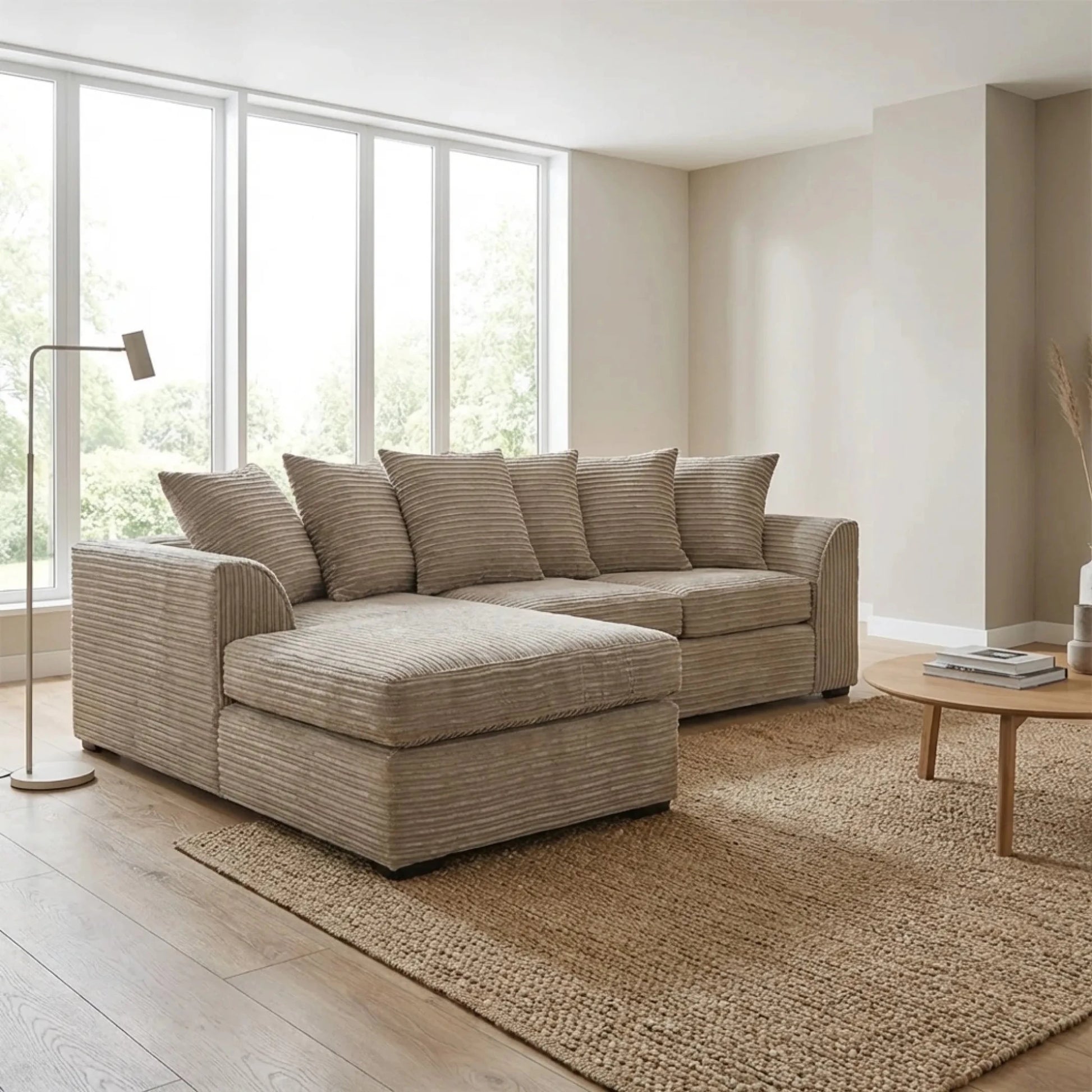 Byron Caramel Fabric LHC Corner Sofa - Furniture Instore