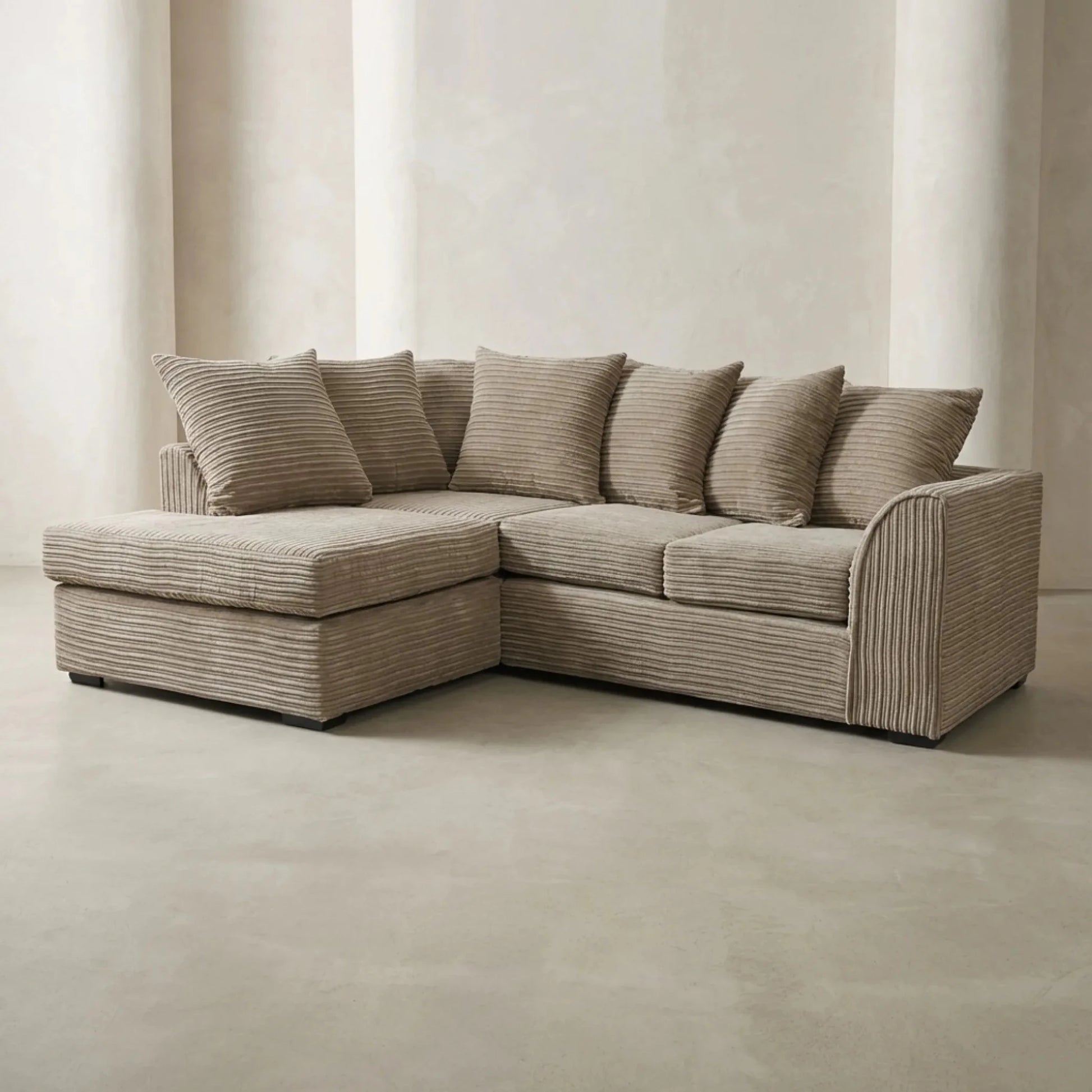 Byron Caramel Fabric LHC Corner Sofa - Furniture Instore
