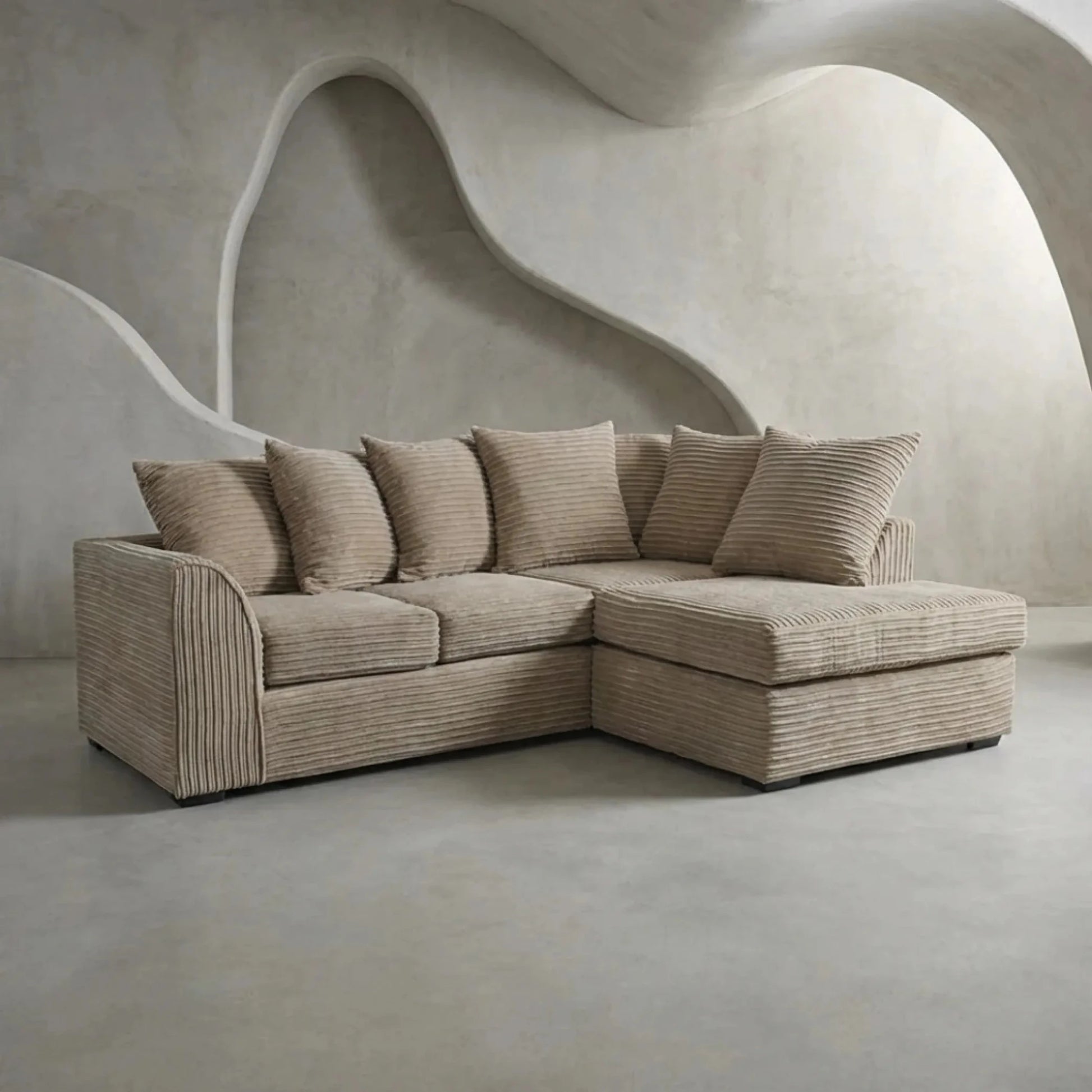 Byron Caramel Fabric RHC Corner Sofa - Furniture Instore