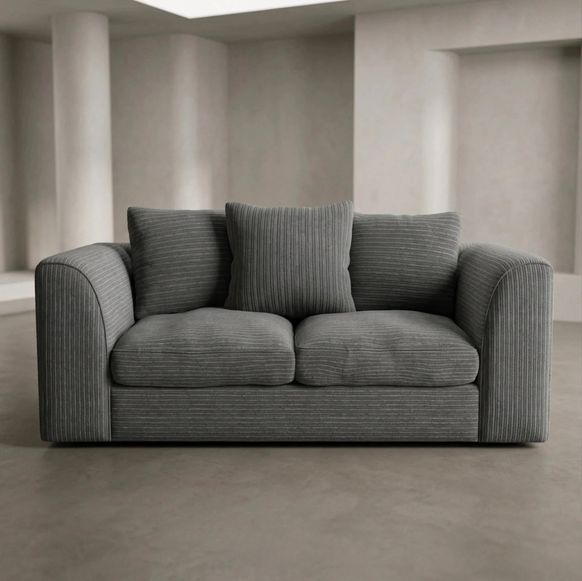 Byron Grey Fabric 2 Seater Sofa - Furniture Instore