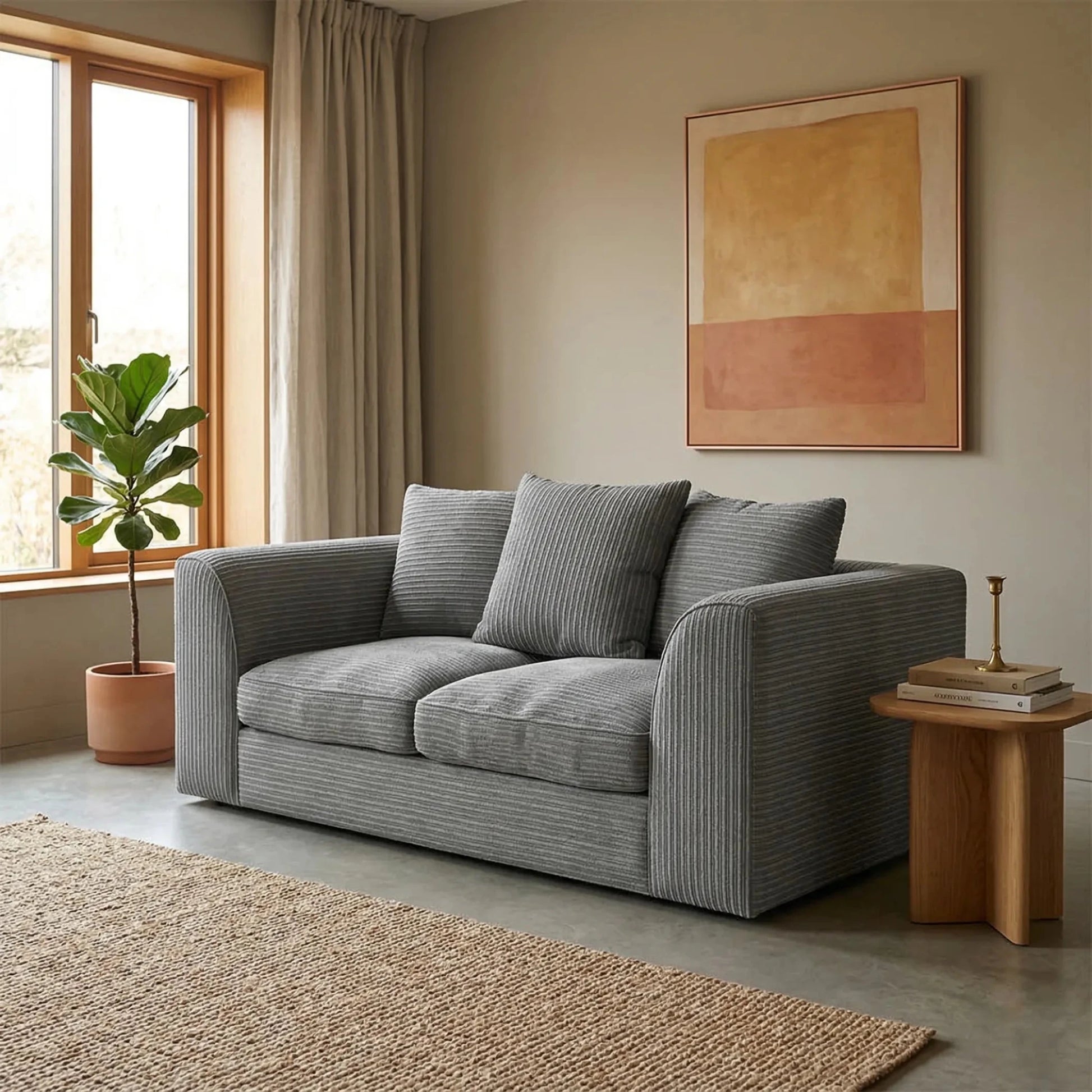 Byron Grey Fabric 2 Seater Sofa - Furniture Instore