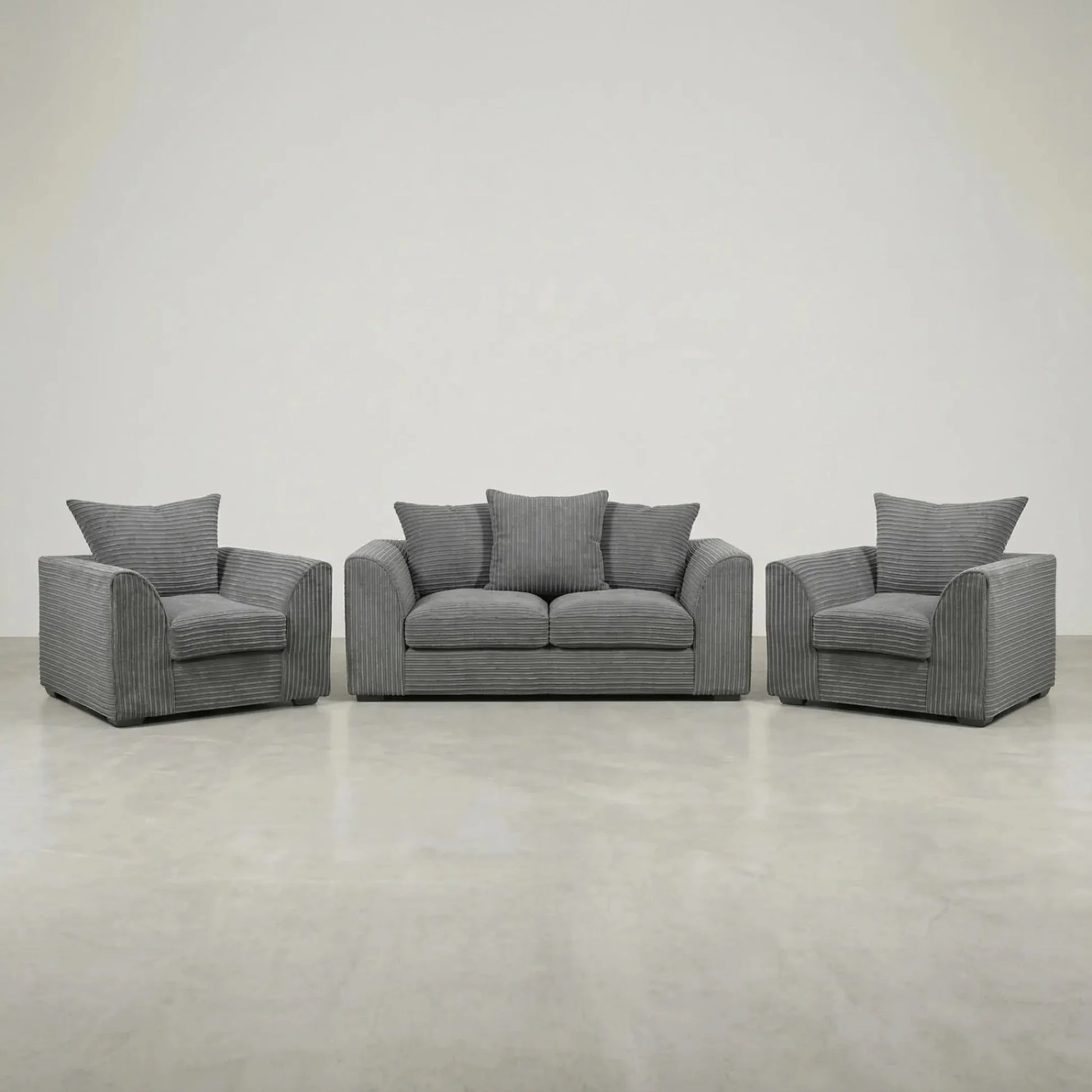 Byron Grey Fabric 2+1+1 Seater Sofa Set - Furniture Instore