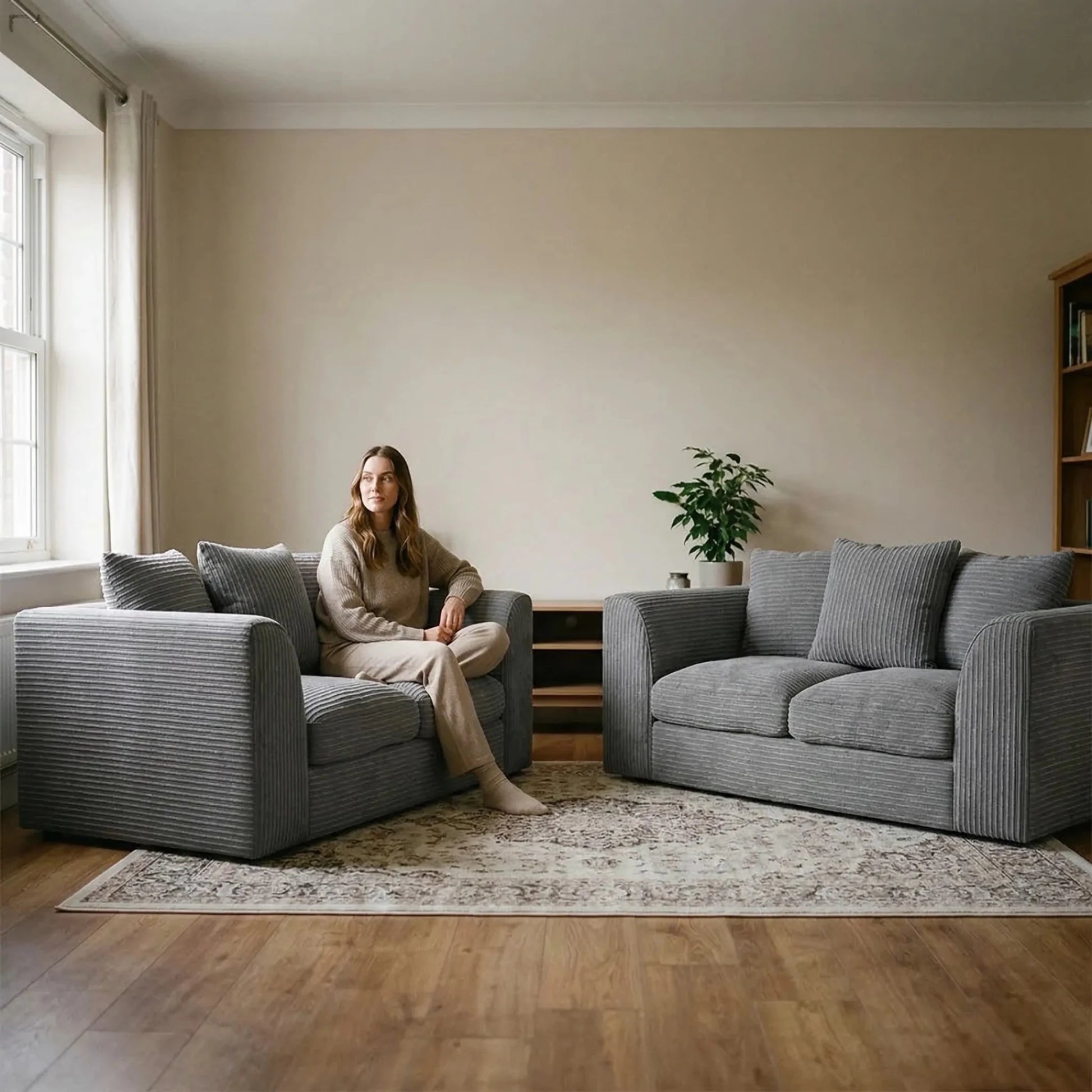 Byron Grey Fabric 2+2 Seater Sofa Set - Furniture Instore