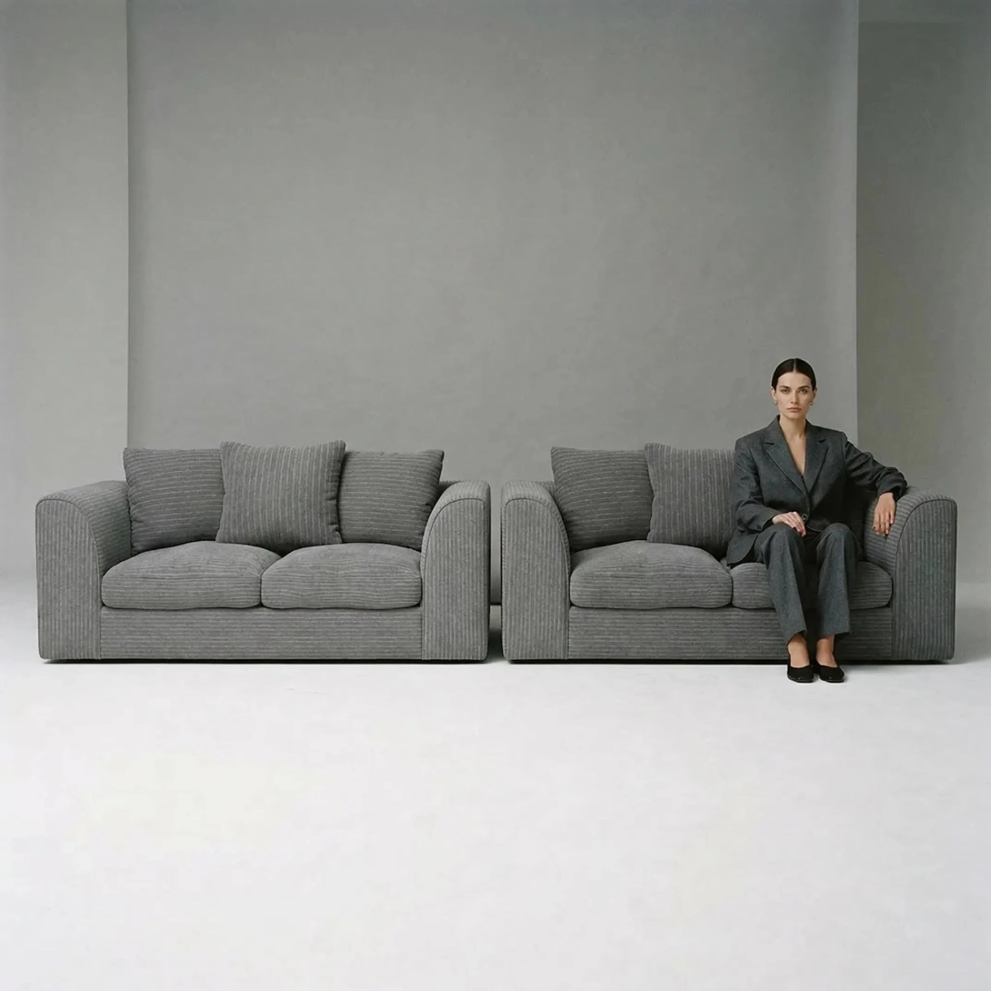 Byron Grey Fabric 2+2 Seater Sofa Set - Furniture Instore