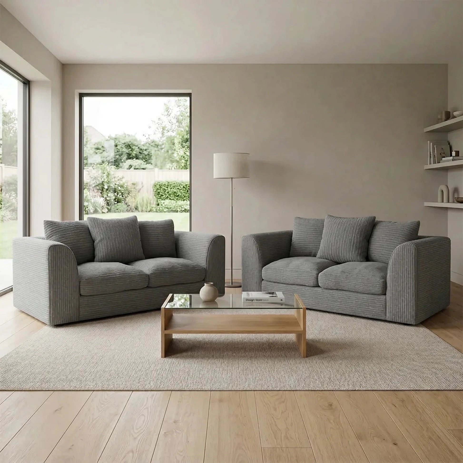 Byron Grey Fabric 2+2 Seater Sofa Set - Furniture Instore