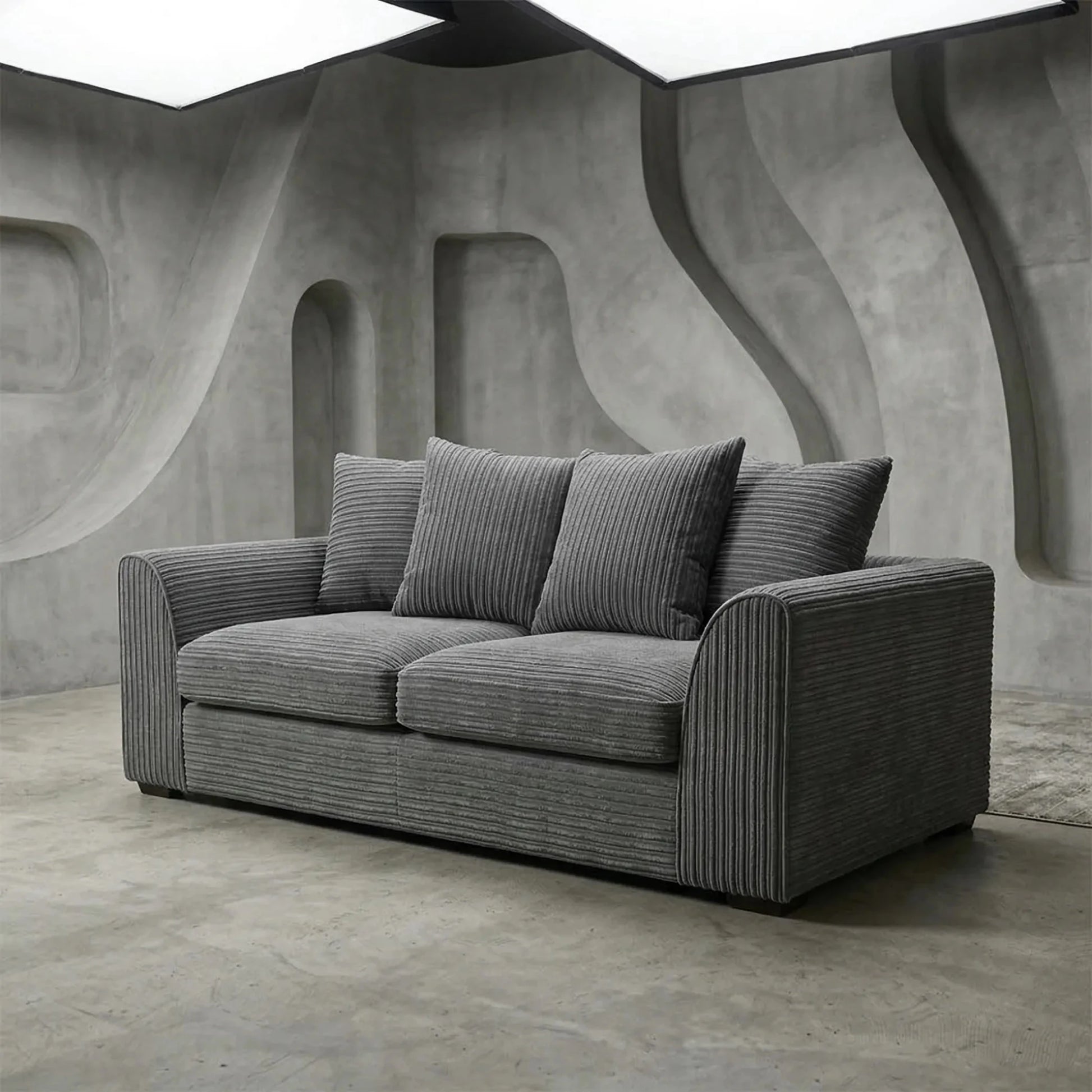 Byron Grey Fabric 3 Seater Sofa - Furniture Instore