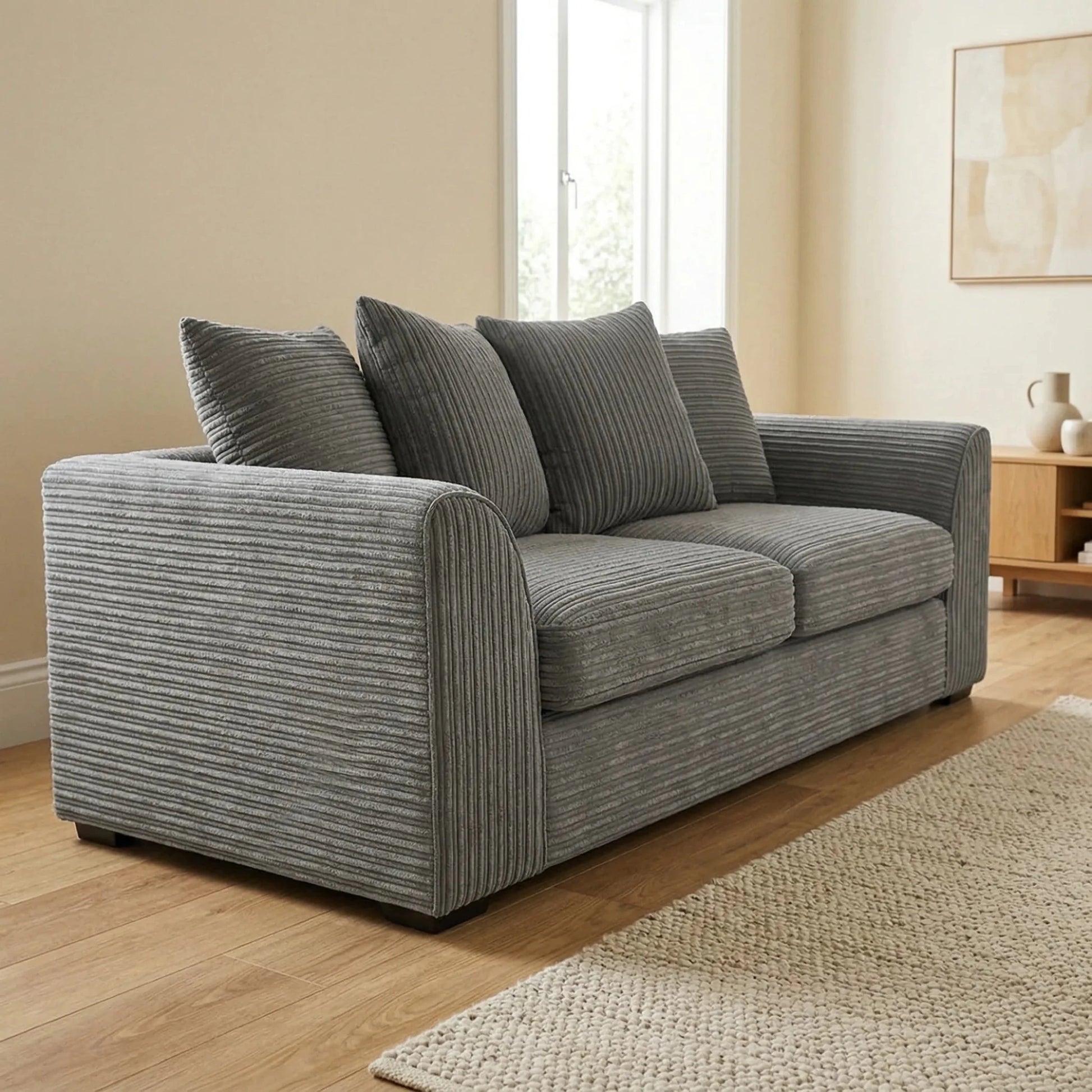 Byron Grey Fabric 3 Seater Sofa - Furniture Instore
