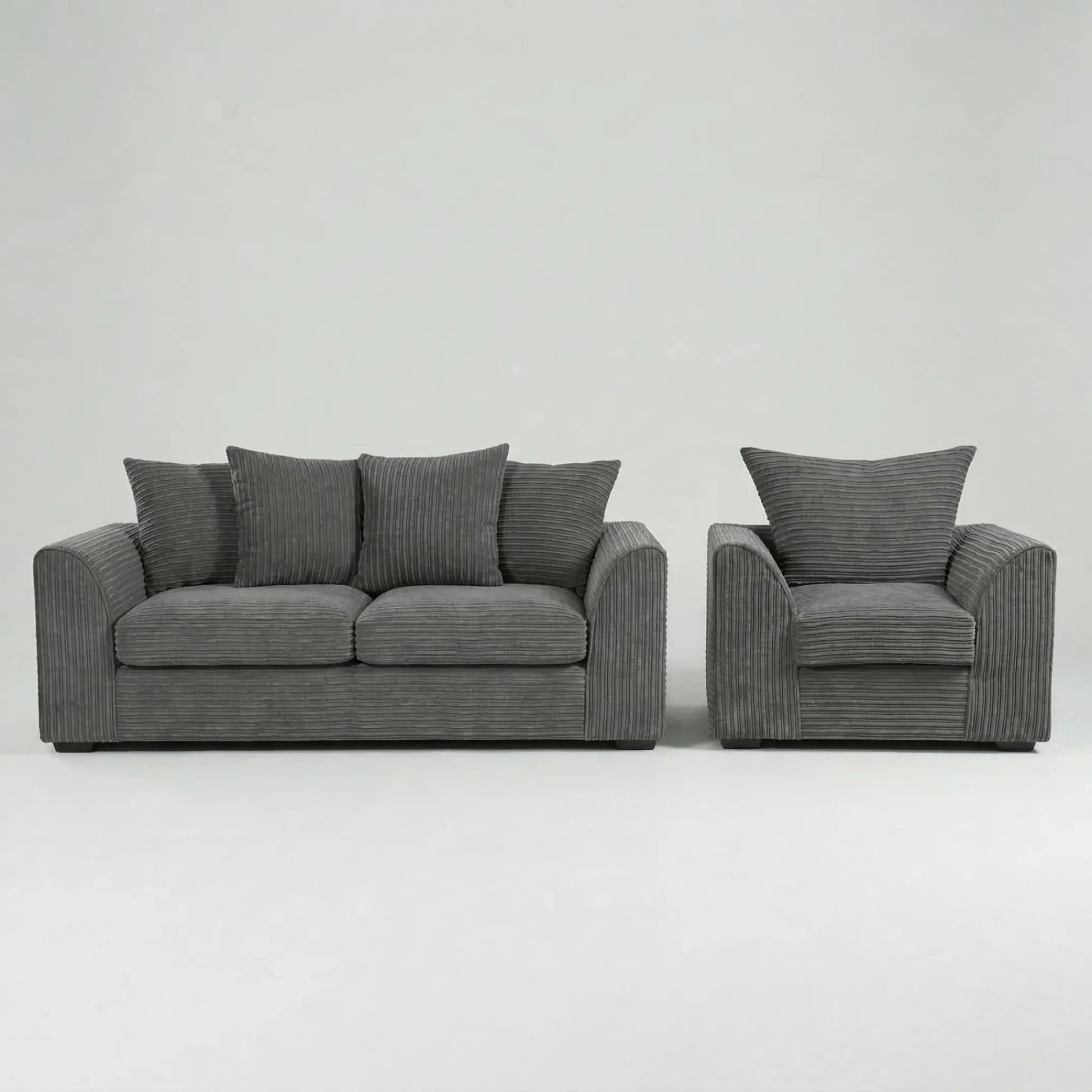 Byron Grey Fabric 3+1 Seater Sofa Set - Furniture Instore