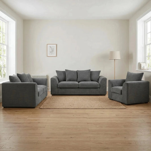 Byron Grey Fabric 3+2+1 Seater Sofa Set - Furniture Instore