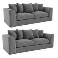 Byron Grey Fabric 3+3 Seater Sofa Set