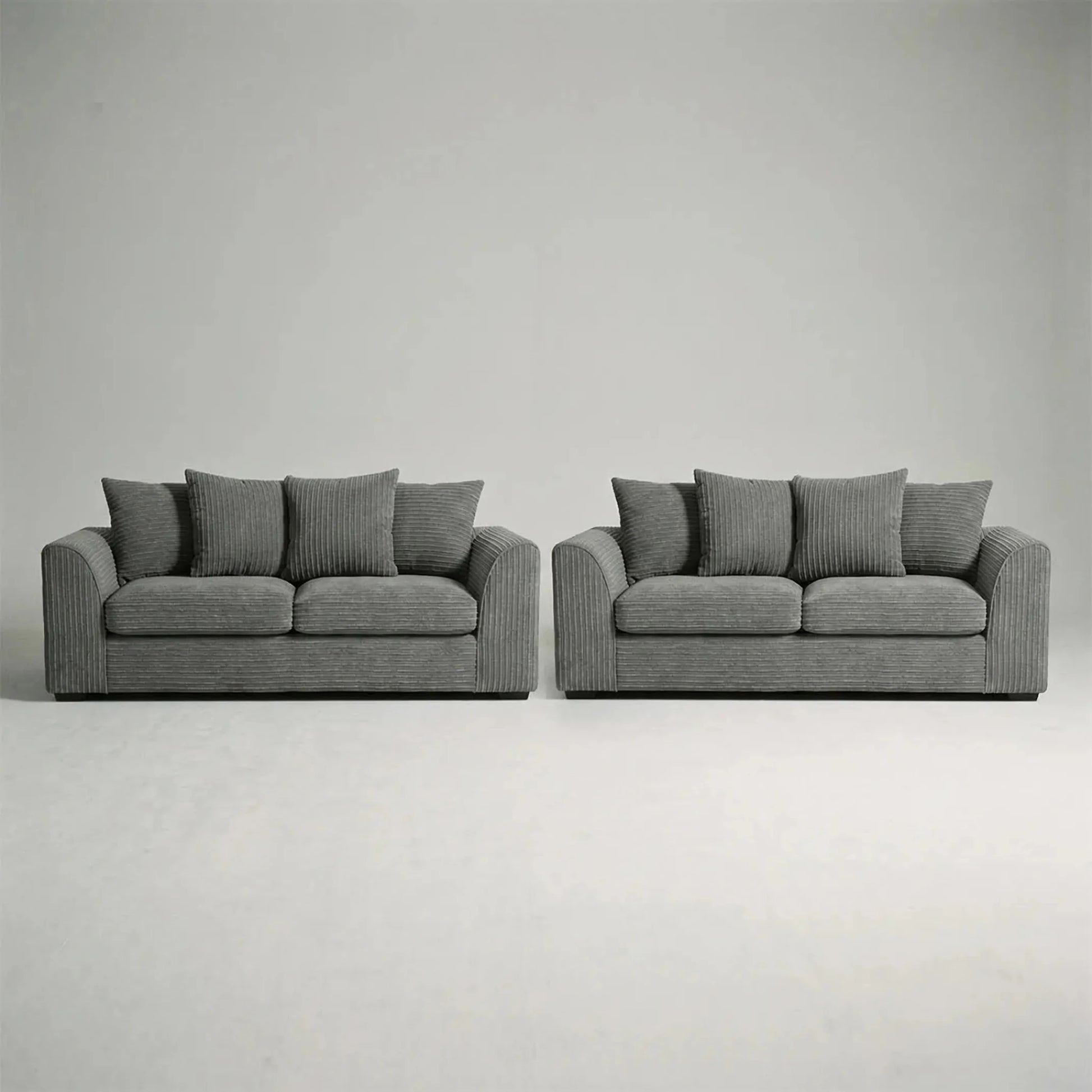 Byron Grey Fabric 3+3 Seater Sofa Set - Furniture Instore