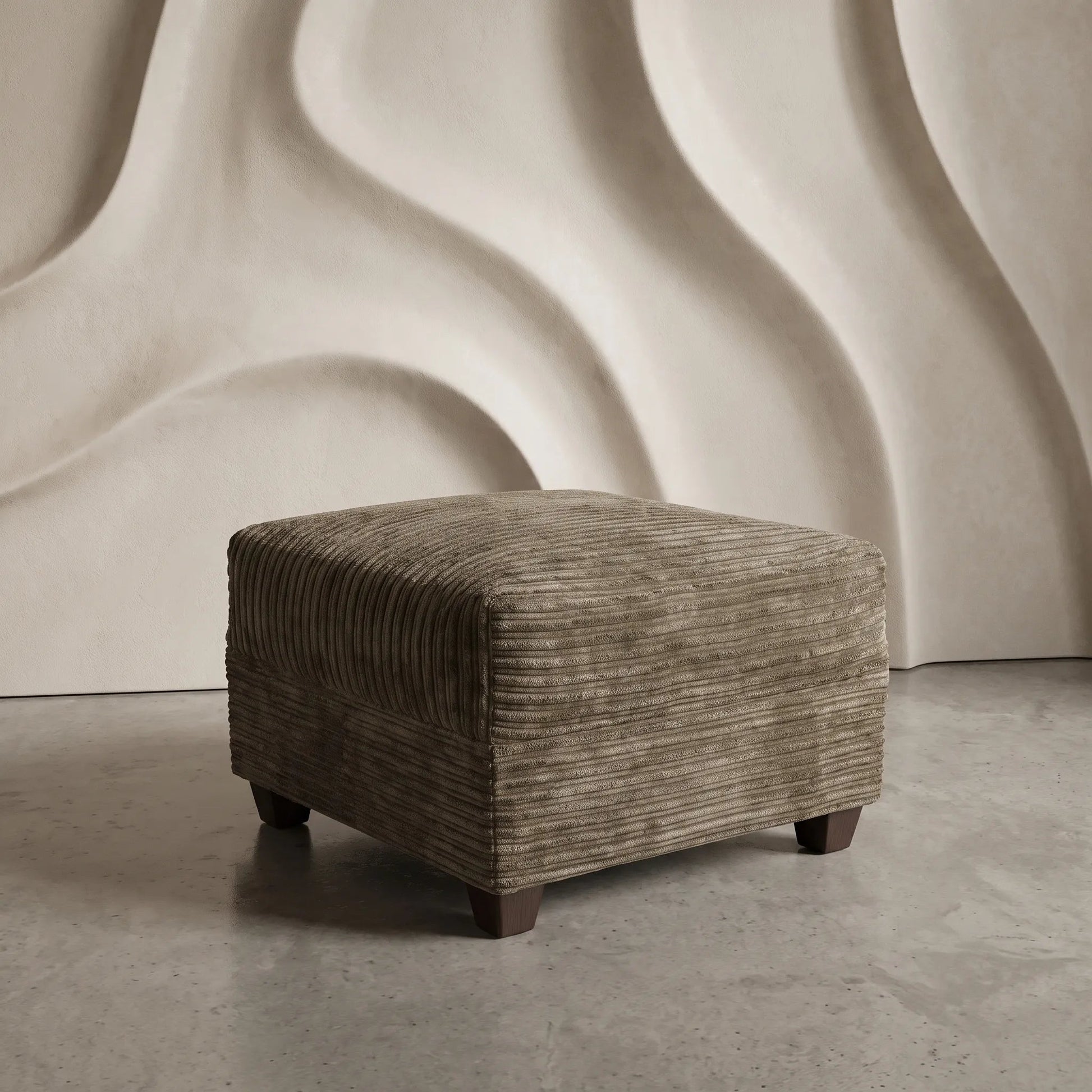 Byron Grey Fabric Footstool - Furniture Instore