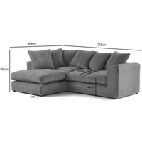 Byron Grey Fabric LHC Corner Sofa - Furniture Instore